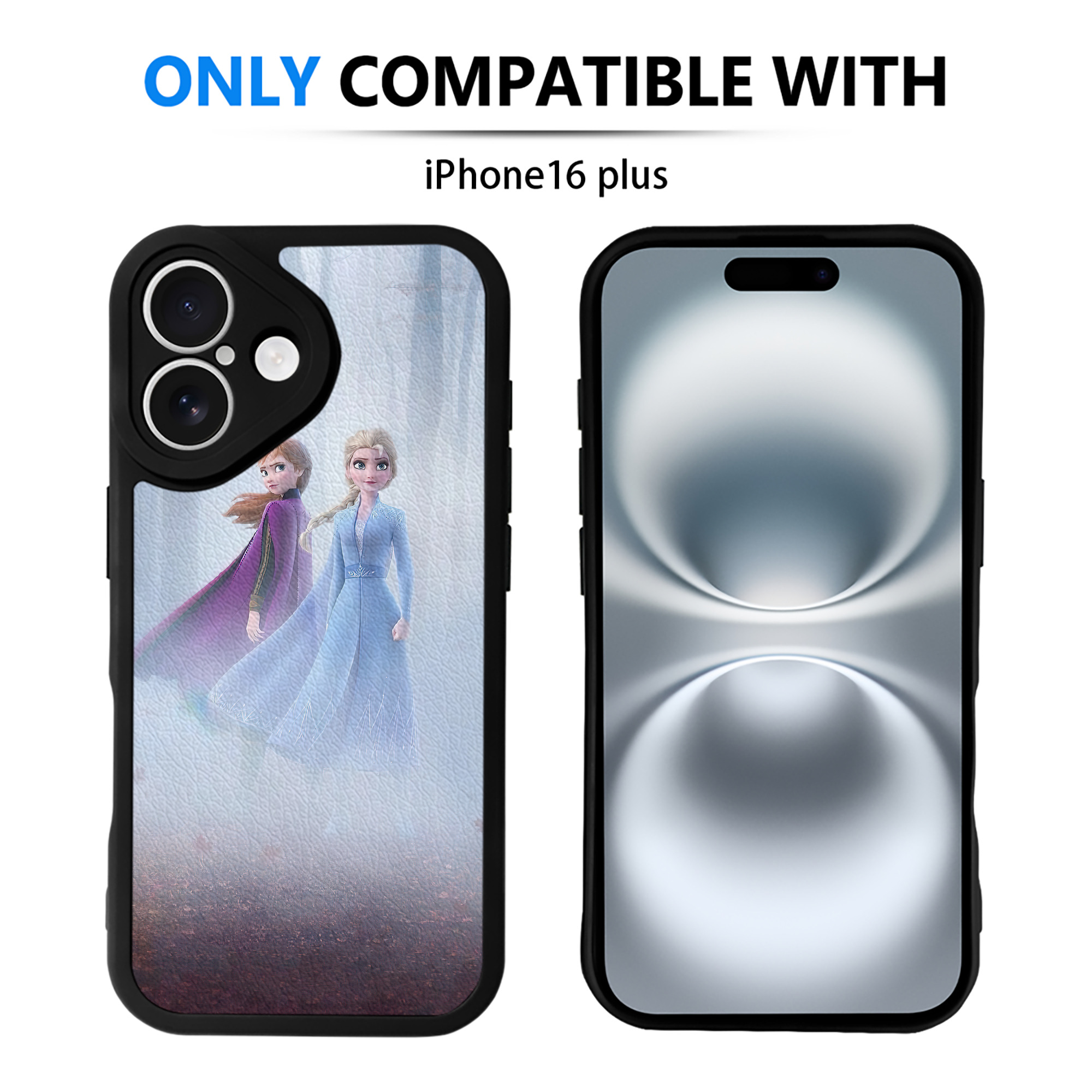 （画像用） アナと雪の女王 アンナ エルサ Frozen Anna Elsa 【iPhone 16シリーズ対応】シリコンスマホケース（レザー調） 材質：シリコン